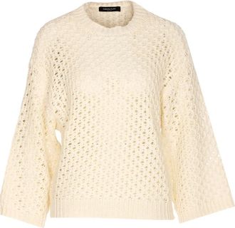 Fabiana Filippi Maglione girocollo con paillettes - Bianco