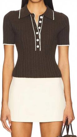 Anna Quan Zora Button Top In Carob