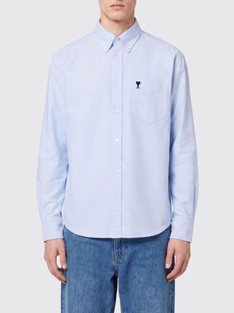 Ami Camicia relaxed fit in cotone con collo button-down e logo ricamato