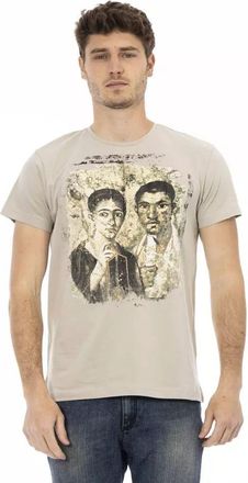 Trussardi Mens Casual Short Sleeve Tshirt - Tan Cotton - Size X-Large