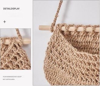 OEM Cesta De Frutas, Cesta Colgante De 3 Niveles, Cesta Colgante, Cesta Tejida Org&aacute;nica, Bolsa De Red, Sala De Estar, &Aacute;rea De Lectura
