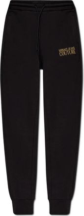 Versace Jeans Couture Trainingsbroeken met Geborduurd Logo - Dames - Sweatpants - Zwart - 2XS - Katoen - Broeken