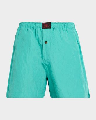 Willy Chavarria Men & apos;s Willy Woven Label Pull-On Shorts