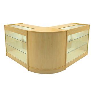 MonsterShop Helios LED Shop Counter Set CM60 & 2 x K1200 - Maple in Beige