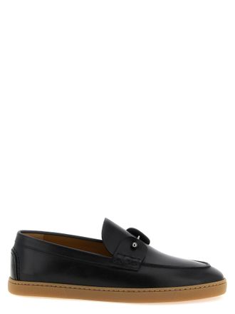 Christian Louboutin Black Calfskin Slip-On Mens Loafers