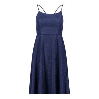 Vera Mont Kleedjes, Dames, Blauw, S, Leer, Uitlopende cocktailjurk tot op de knie