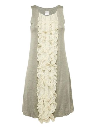 Red Valentino crochet-frill dress - Neutrals