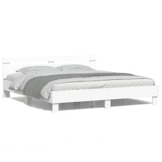 Berkfield Home Bed Frame with LED without Mattress White 200x200 cm