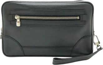 Louis Vuitton Pre-owned Clutch bag - Heren - Vintage Clutch - Zwart - ONE Size - Leer - Vintage