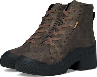 Dr. Scholls Time Up Lace-Up Short Boots Womens Boots Dark Umber : 9.5 M, Synthetic