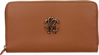 Roberto Cavalli Damens Geldb&ouml;rse aus braunem Leder