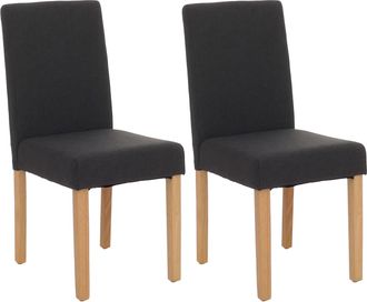 Hhg Hhg - Lote De 2 Sillas De Comedor Silla De Cocina Littau, Textil, Negro, Patas Claras