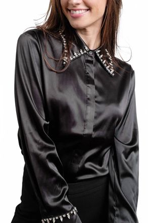 Kiwi Saint-Tropez Astra Crystal Blouse In Black
