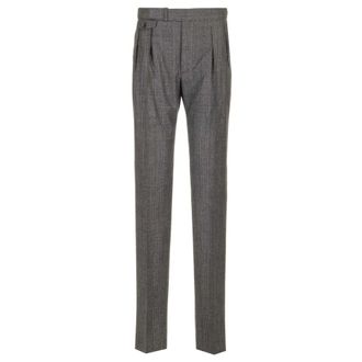 Tagliatore Prince of Wales Wool Trousers - male - Tagliatore - Suit Trousers - Gray - XL - Trousers