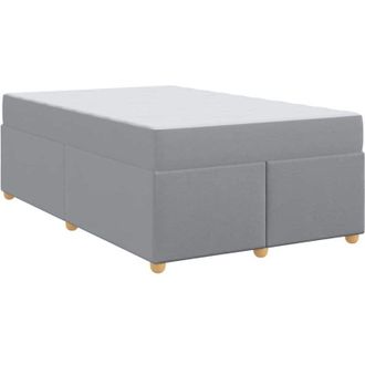 vidaXL Vidaxl - Estructura De Cama Con Colch&oacute;n Gris Claro 120 X 200 Cm Tela