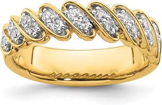 Diamond2Deal 14k Yellow Gold Lab Grown Diamond Wedding Band Ring 0.33Ct Clarity- VS Color- G-H