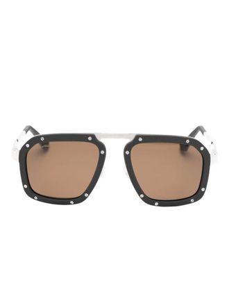 Cartier square-frame sunglasses - unisex - Rubber/Metal - 55 - Black