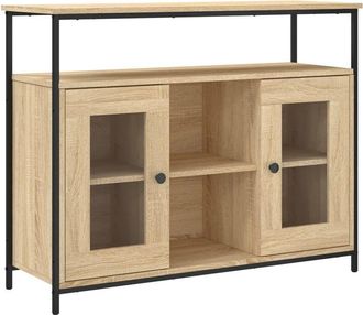 vidaXL Aparador de madera de ingeniería roble Sonoma 100x35x80 cm Vidaxl