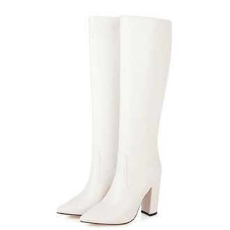 Bottes De Cowboy Hautes Onlymaker – Broderie, Talon Bloc, Bout Amande, Noires