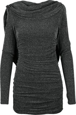 Twentyfourhaitch Mini Lurex Jersey Dress - Silver