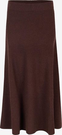 Hemisphere Gerippter Midi-Strickrock aus Wolle und Kaschmir