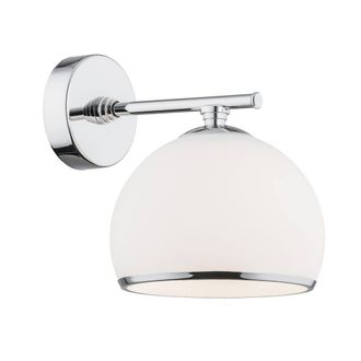 Netlighting Marbella Dome Wall Lamp Opal Matt Chrome in Grey