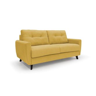 Divani.Store Callisto Sof&aacute; Cama Convertible De Tela Suave E Impermeable 188 Cm (mat. 140x197) Amarillo