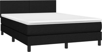 vidaXL Vidaxl - Cama Box Spring Con Colch&oacute;n Tela Negro 140x200 Cm
