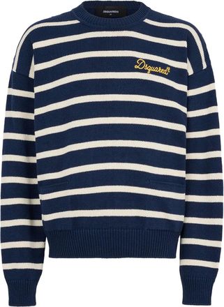 Dsquared2 striped-pattern long-sleeve sweater - Blue