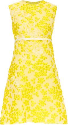 Giambattista Valli silk floral cloque mini bow dress