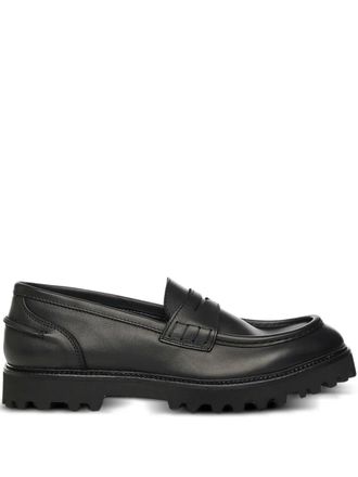 Giuliano Galiano Kobra lug-sole loafers - Black