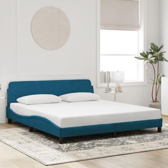 vidaXL Vidaxl - Cama Con Cabecero Sin Colch&oacute;n Terciopelo Azul 180x200 Cm