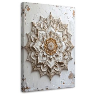 Feeby Cuadro En Lienzo, Mandala Zen Spa Oriental Beige, 80x120