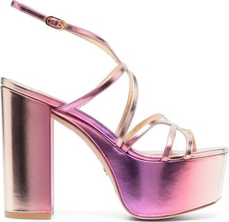 Stuart Weitzman Barelythere 145mm platform sandals - women - Calf Leather/Calf Leather/Calf Leather/Rubber - 37,5 - Pink