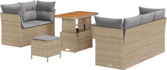 vidaXL Vidaxl - Garden Sofa Set 8 pcs Beige and light grey 90 x 55 x 71 cm