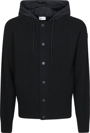 Moncler Hooded Cardigan - Heren - Vesten - Zwart - XL - Wol - Truien & Vesten