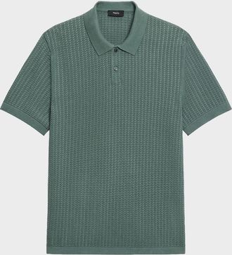 Theory Men & apos;s Cotton Cable Knit Polo Shirt