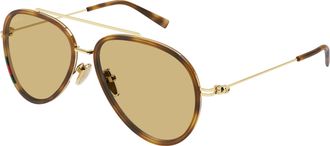 Gucci Orange Pilot Mens Sunglasses GG1981S 002 56
