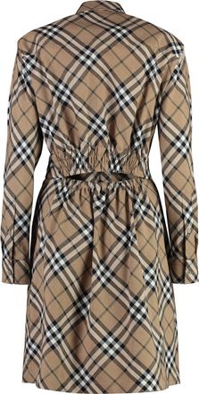 Burberry Womens Belted Shirtdress Linden Wool Dress