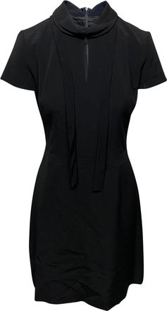 HUGO BOSS Hugo Keyhole Neckline Work Dress is Black Viscose