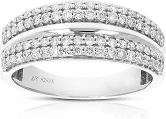 Vir Jewels 1/2 cttw Lab Grown Diamond Wedding Band in Sterling Silver For Women