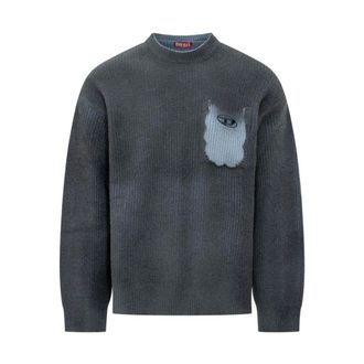 Diesel Jumpers - male - Diesel - Round-neck Knitwear - Blue - XL - Knitwear