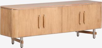 Sklum Mueble Tv 160x40 Cm En Madera De Mango Y Acero Osaka Sklum