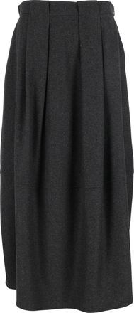 Antonelli High-Waisted Structured Pleated Midi Skirt
