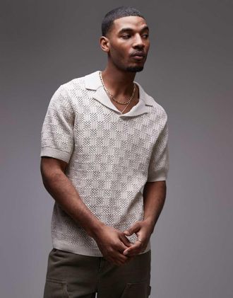Topman crochet pattern polo in stone-Neutral