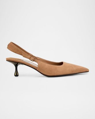 Jimmy Choo London Amel 50MM Suede Slingback Pumps