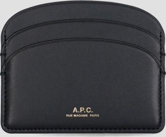 A.P.C. Portacarte in pelle con logo A. p.c