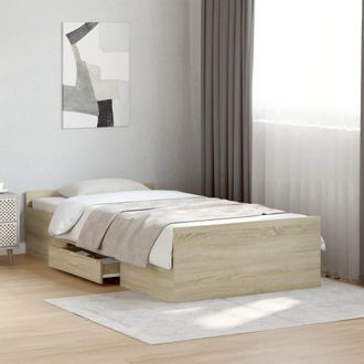 vidaXL Cama Con Cajones Madera Ingenier&iacute;a Roble Sonoma 90x200 Cm Vidaxl