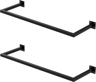 ML Design Ml-design - Set 2x Percheros De Pared 90x30 Cm De Acero Inoxidable Negro Para Vestidor Armario Ba&ntilde;o O Cocina, Barra De Almacenamiento Hasta 50kg Para 