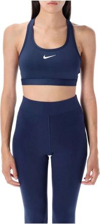 Nike Sujetador Deportivo Dri-FIT Swoosh de Soporte Medio - Sport - Mujer - Azul - L
